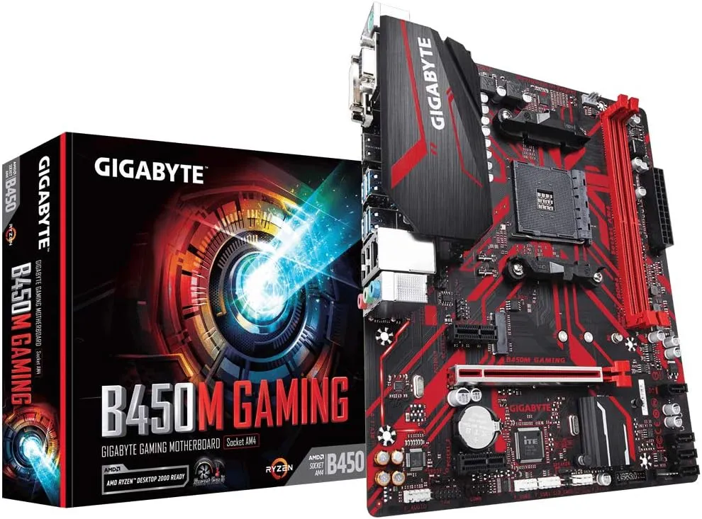 Placa Mãe Am4 Gigabyte B450M Gaming, Ddr4 64Gb, M2/Nvme, Hdmi, Vga, Dvi - Imagem do Produto