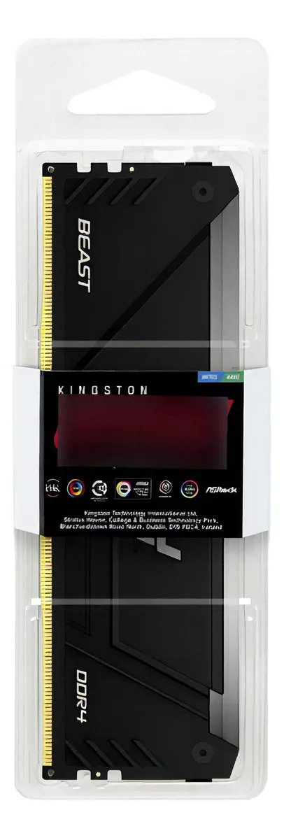 Memória Desktop Ddr4 16Gb/3600 Mhz Kingston Fury Beast Kf436C18Bb2A/16, Rgb, Cl 18 - Imagem do Produto