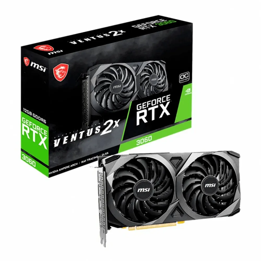 PLACA DE VÍDEO MSI GEFORCE RTX 3060 12GB VENTUS 2X OC LHR GDDR6 VENTUS - Imagem do Produto