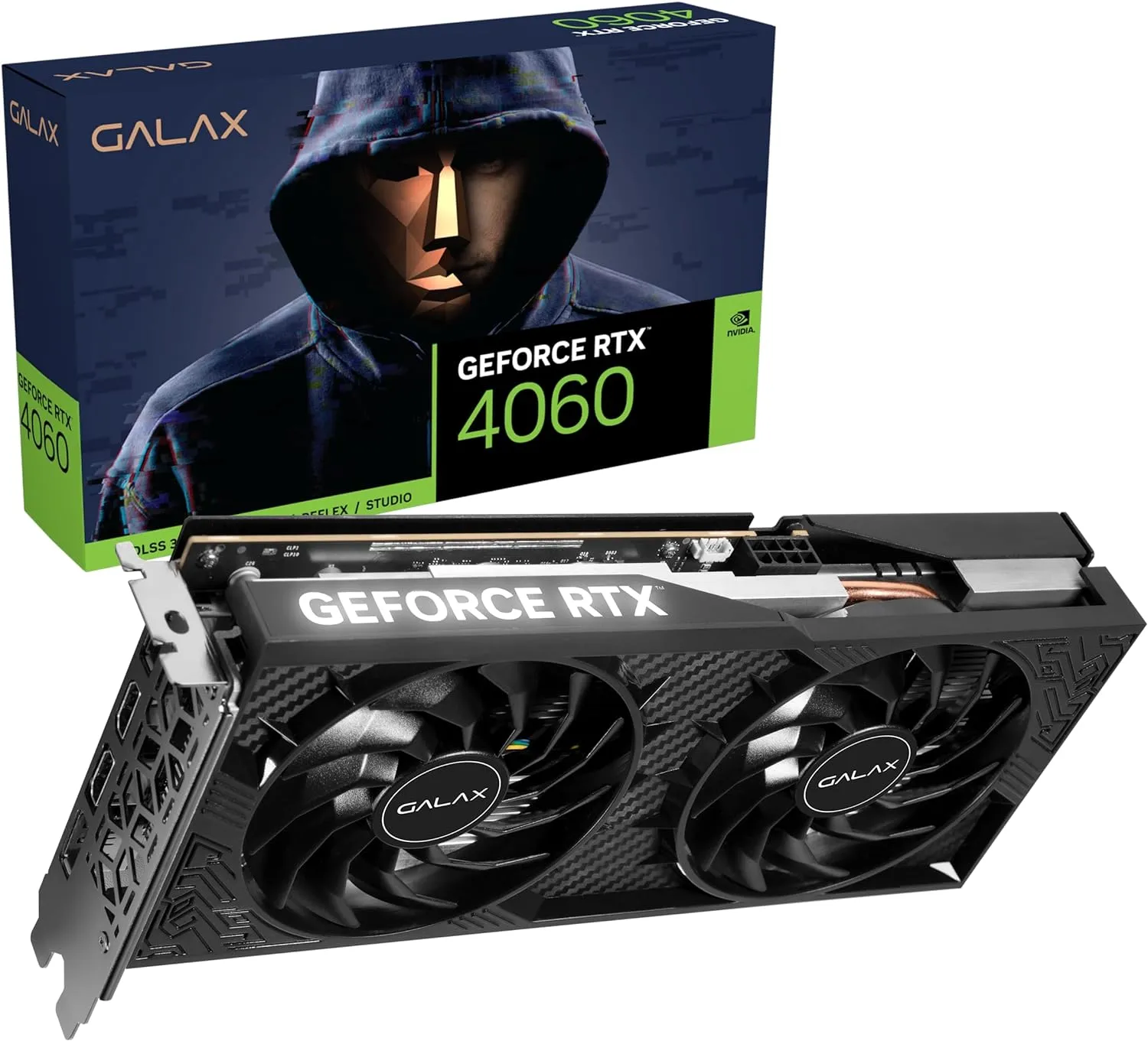 Placa de VIdeo RTX4060 8GB GDDR6 128BITS 1-CLICK OC 2X GALAX 46NSL8MD8LOC - Imagem do Produto