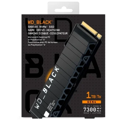 Ssd Nvme 1 Tb Western Digital Sn850X Black, Lê: 7.300 Mb/S, Grava: 6.300 Mb/S, Wds100T2Xhe-00Bca0, Tlg4000, Ps5 - Imagem do Produto