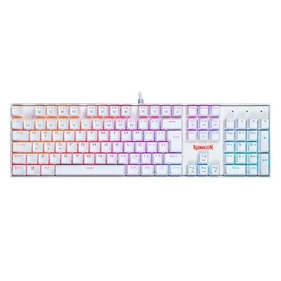 Teclado Gamer Mecânico Redragon Mitra, K551W Blue, Branco, Switch Outemu Blue, Led, Abnt2 - Imagem do Produto