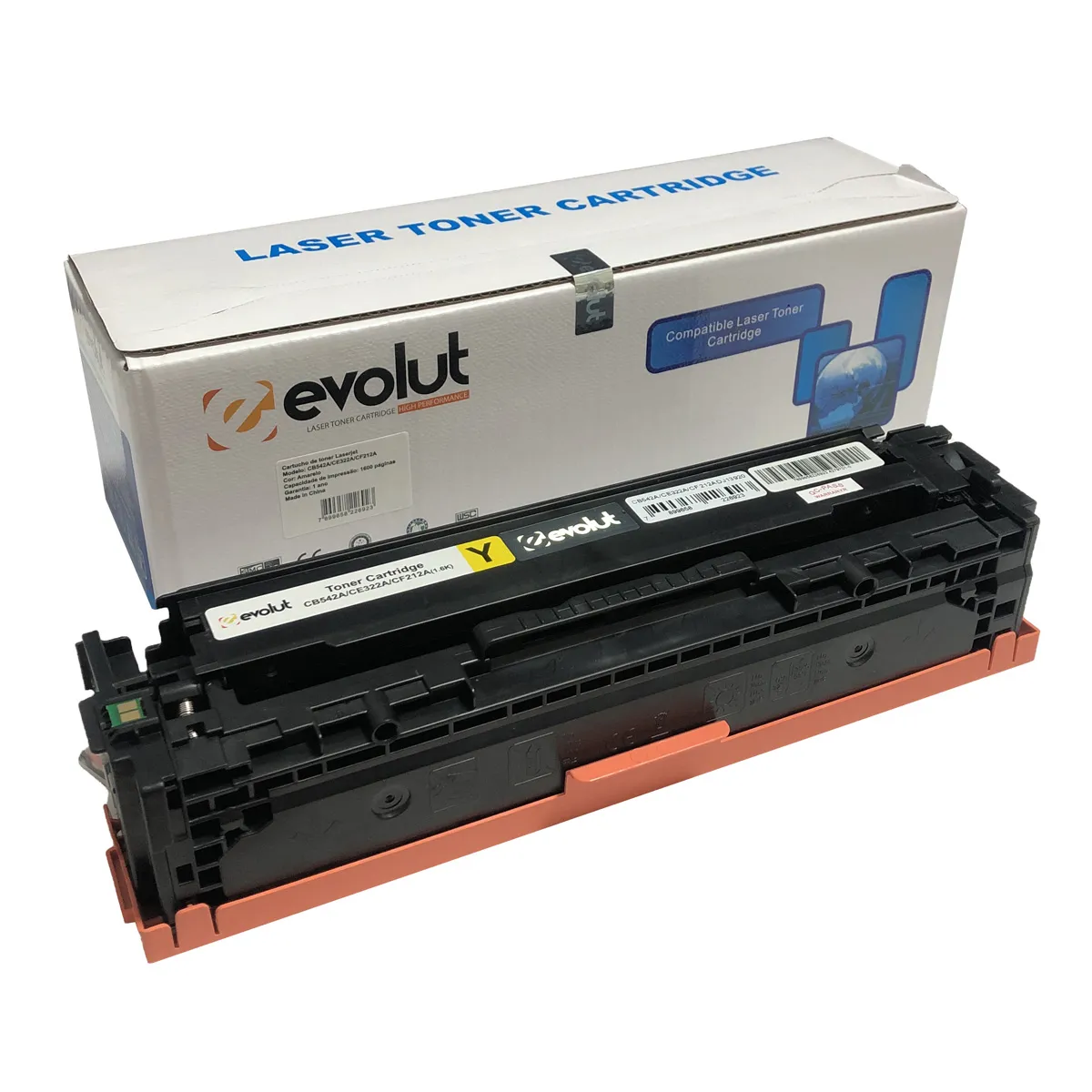 Toner Hp Compatível Cf212A/Ce322A/Cb542A Amarelo 1.800 Cópias Evolut - Imagem do Produto