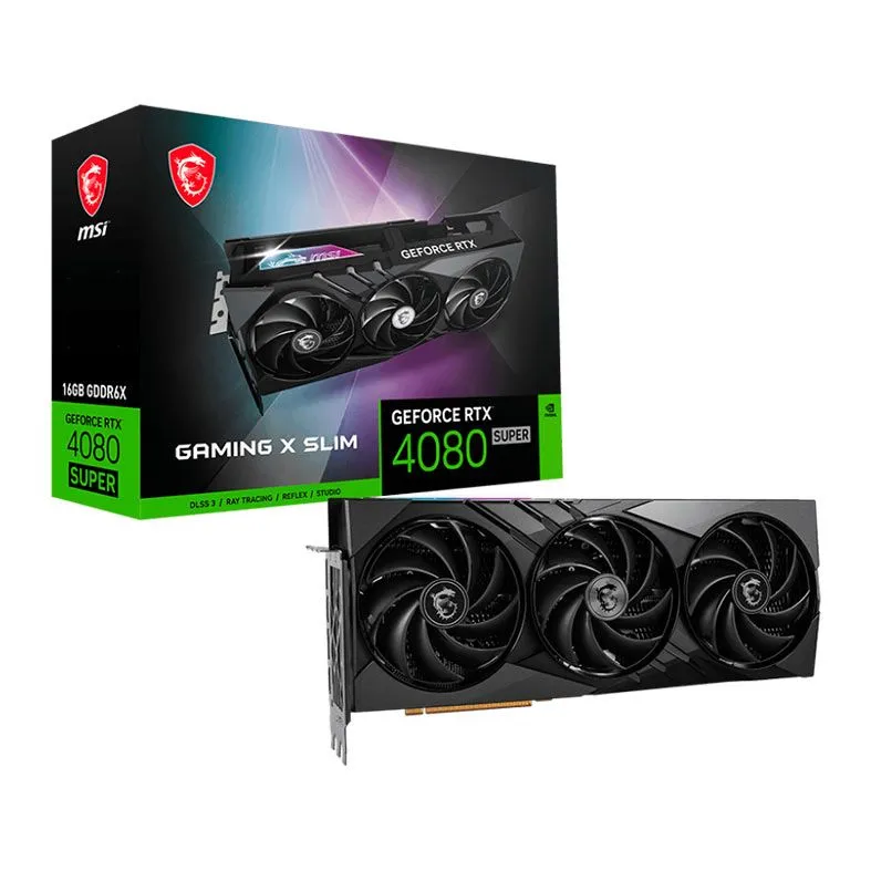 Placa De Vídeo Geforce Ddr6 16Gb/256 Bits Rtx 4080 Super Msi Gaming X Slim, 3 Fans, Dp, Hdmi, 912-V511-231 - Imagem do Produto