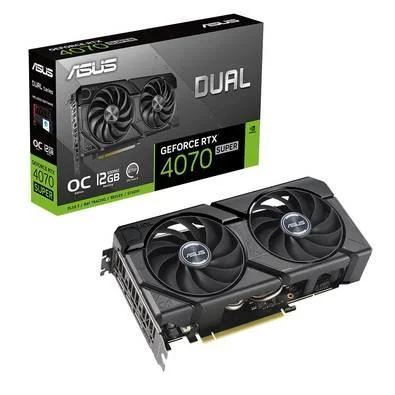 Placa De Vídeo Geforce Ddr6 12Gb/192 Bits Rtx 4070 Super Asus, 2 Fans, Dp, Hdmi, Dual-Rtx4070S-12G, Lhr - Imagem do Produto